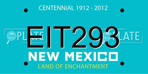 EIT293 New Mexico License Plate