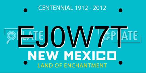 EJ0W7T New Mexico License Plate