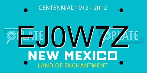 EJ0W7Z New Mexico License Plate