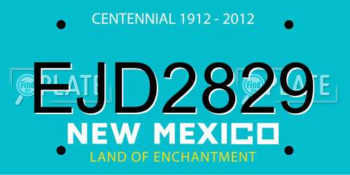 EJD2829 New Mexico License Plate