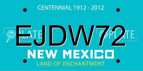 EJDW72 New Mexico License Plate
