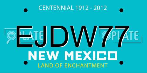 EJDW77 New Mexico License Plate