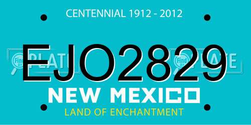 EJO2829 New Mexico License Plate