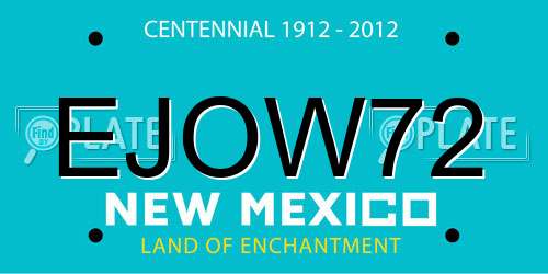 EJOW72 New Mexico License Plate