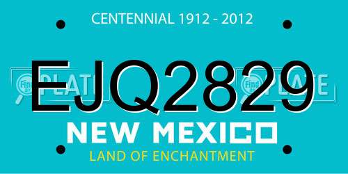EJQ2829 New Mexico License Plate