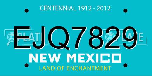 EJQ7829 New Mexico License Plate