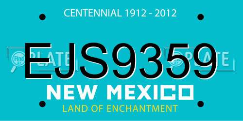 EJS9359 New Mexico License Plate