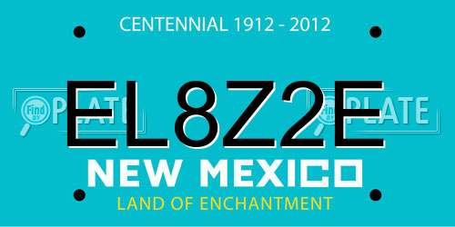EL8Z2E New Mexico License Plate