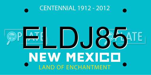 ELDJ85 New Mexico License Plate