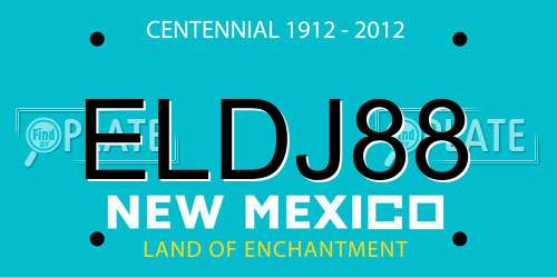 ELDJ88 New Mexico License Plate