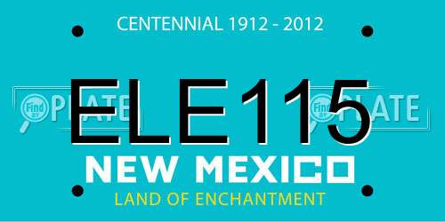 ELE115 New Mexico License Plate