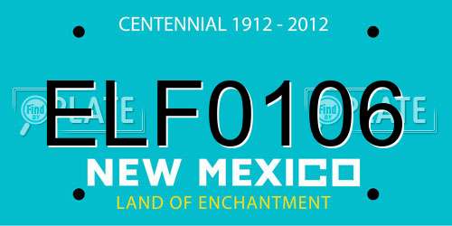 ELF0106 New Mexico License Plate