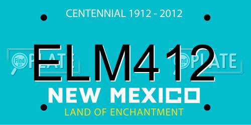 ELM412 New Mexico License Plate