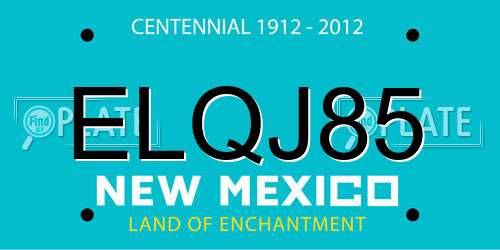 ELQJ85 New Mexico License Plate