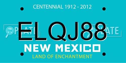 ELQJ88 New Mexico License Plate