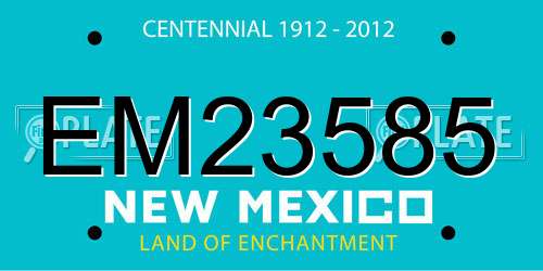 EM23585 New Mexico License Plate