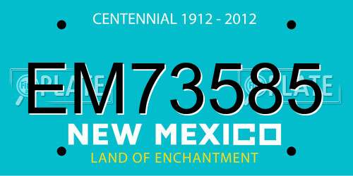 EM73585 New Mexico License Plate
