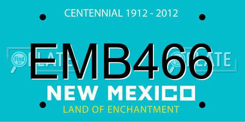 EMB466 New Mexico License Plate