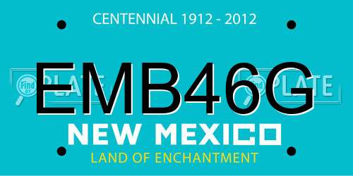 EMB46G New Mexico License Plate