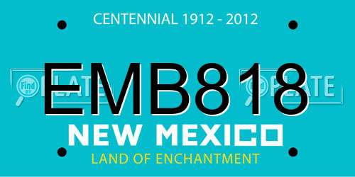 EMB818 New Mexico License Plate