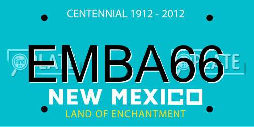 EMBA66 New Mexico License Plate