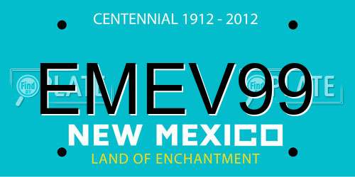 EMEV99 New Mexico License Plate
