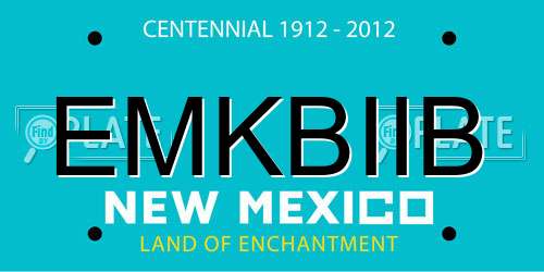 EMKBIIB New Mexico License Plate