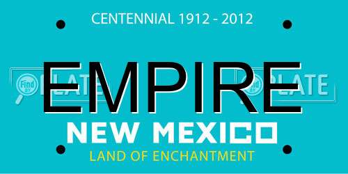 EMPIRE New Mexico License Plate