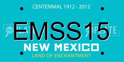 EMSS15 New Mexico License Plate