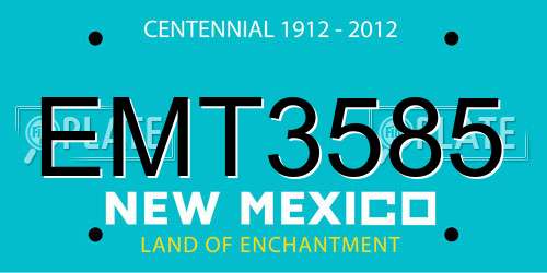 EMT3585 New Mexico License Plate