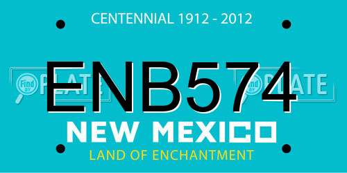 ENB574 New Mexico License Plate
