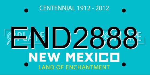 END2888 New Mexico License Plate