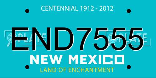 END7555 New Mexico License Plate