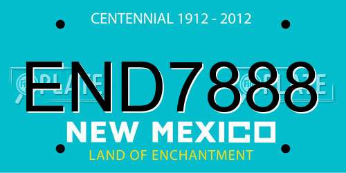END7888 New Mexico License Plate