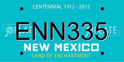 ENN335 New Mexico License Plate
