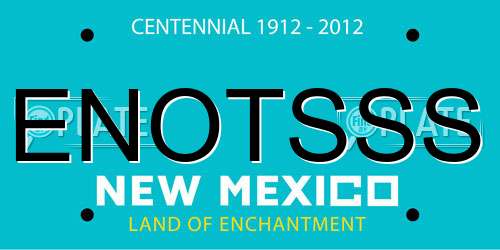 ENOTSSS New Mexico License Plate