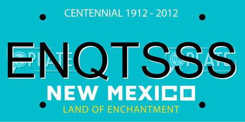 ENQTSSS New Mexico License Plate