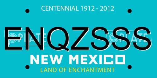 ENQZSSS New Mexico License Plate