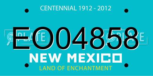 EO04858 New Mexico License Plate