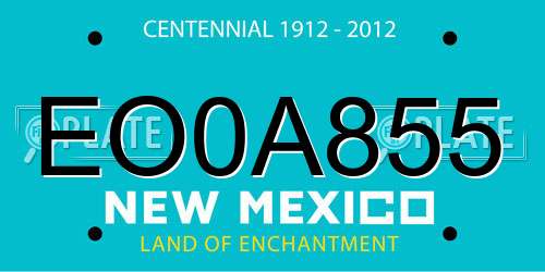 EO0A855 New Mexico License Plate