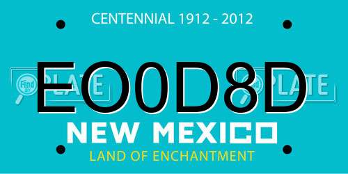 EO0D8D New Mexico License Plate
