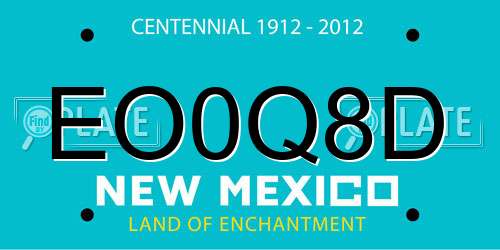 EO0Q8D New Mexico License Plate