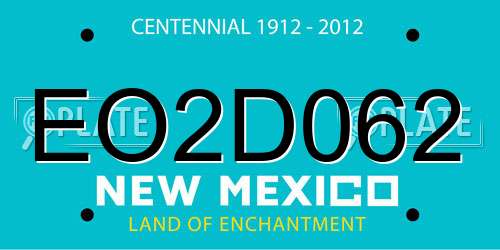 EO2D062 New Mexico License Plate