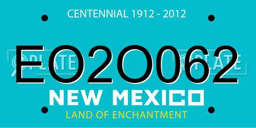 EO2O062 New Mexico License Plate