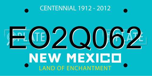 EO2Q062 New Mexico License Plate