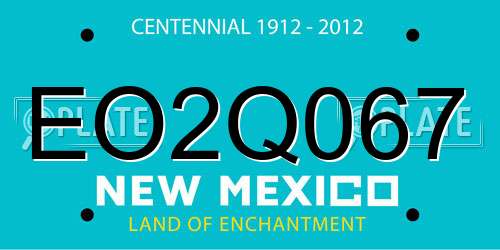EO2Q067 New Mexico License Plate