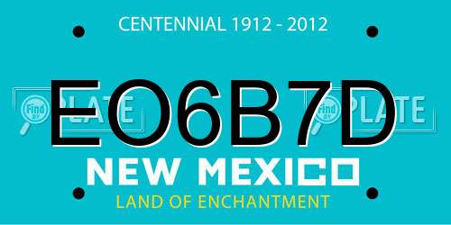 EO6B7D New Mexico License Plate