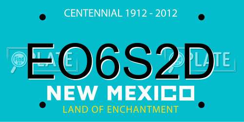 EO6S2D New Mexico License Plate