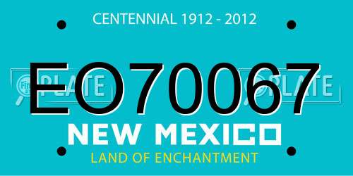 EO70067 New Mexico License Plate