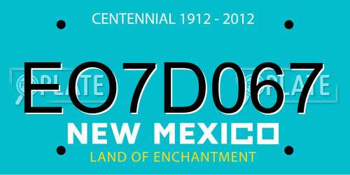 EO7D067 New Mexico License Plate